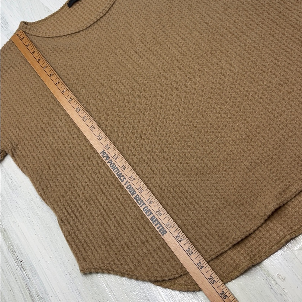 Final Touch Brushed Waffle Texture Knit Top in Carmal Sz M - Picture 5 of 10